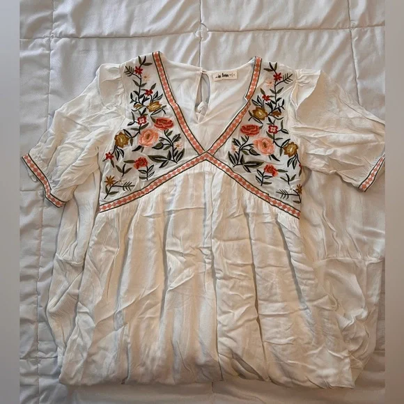 Ivory floral midi maternity dress, never worn - Picture 2 of 2